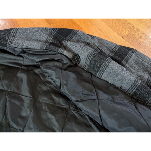 Carbon Jacket Mens Size S Wool Blend Plaid Quilted Lining Gray/black Button up - Picture 14 of 15